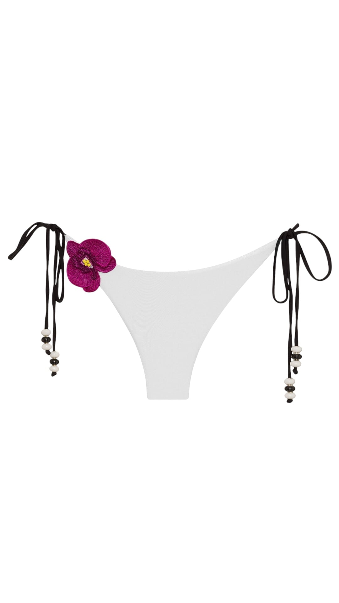 bikini bottom White / XS Lycaste Bottom Nikoza Swimwear Lycaste Fuchsia Designer Tie Side Bikini Bottom Olga Nikoza Swimwear