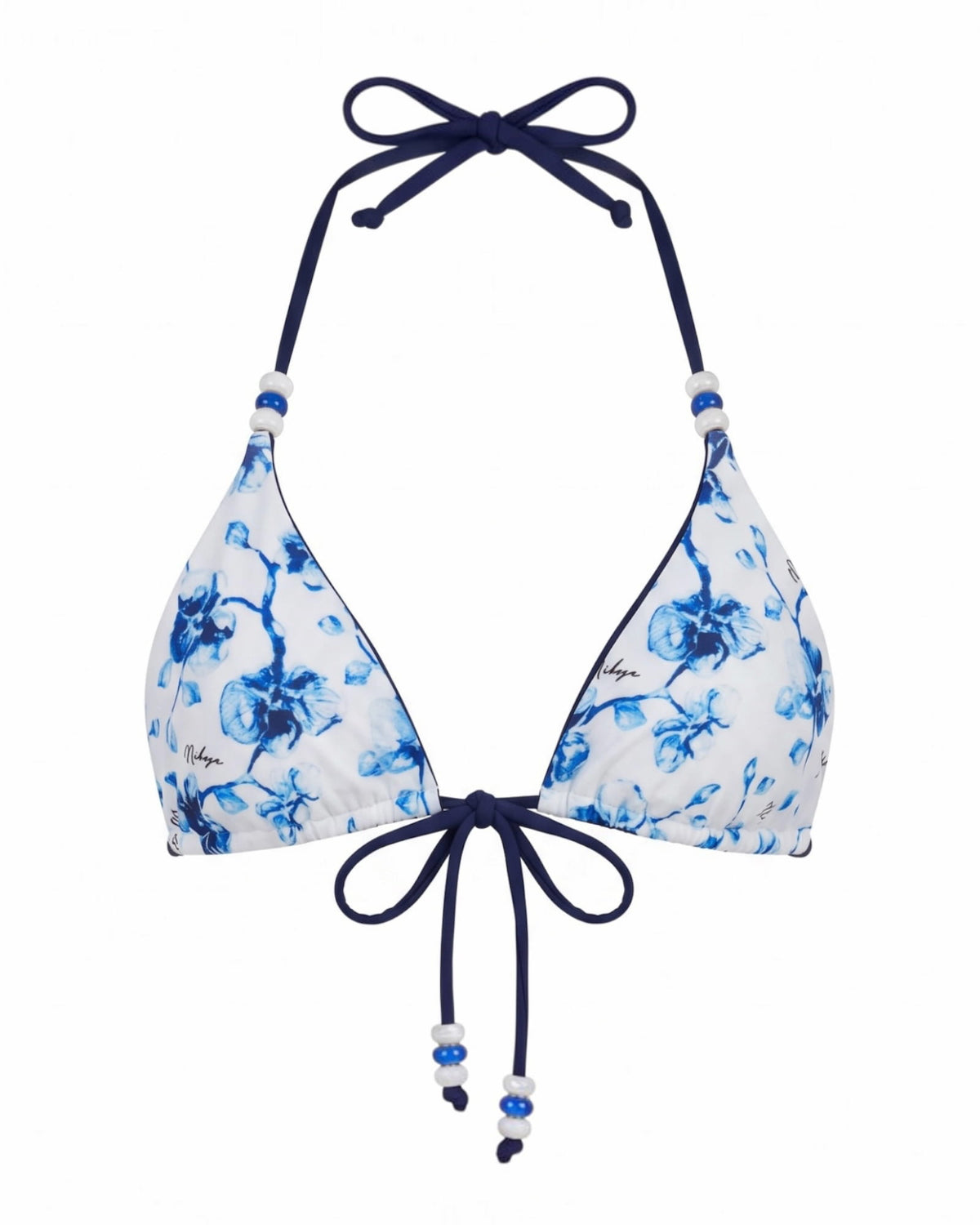 bikini top Blue/White / XS Fleur de Mer Bikini Top Fleur de Mer Triangle Bikini Top | NIKOZA NIKOZA