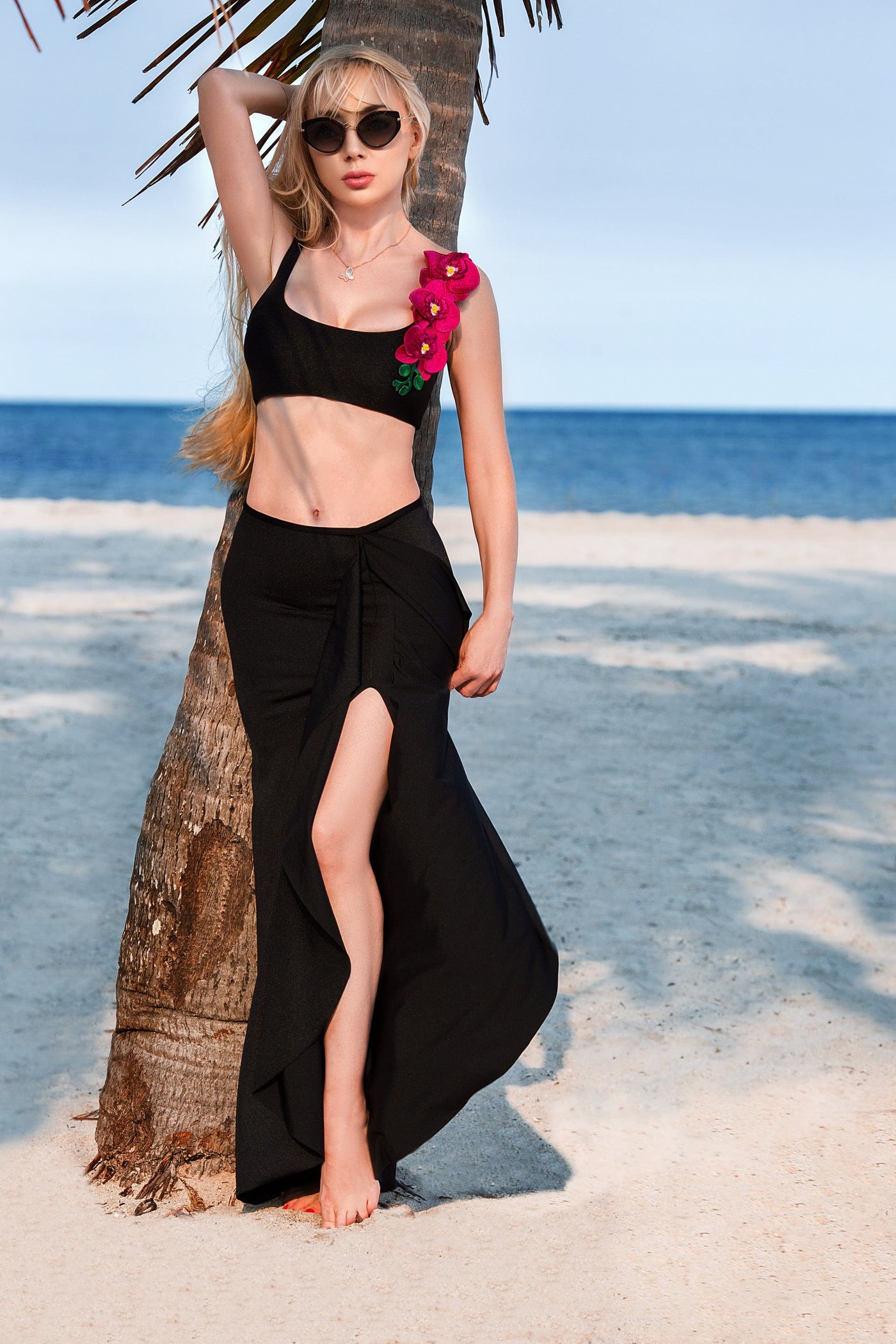 skirt Arcellia Black Skirt 2023 Nikoza Swimwear Arcellia Fucsia Black Skirt Cover-Up Olga Nikoza Swimwear