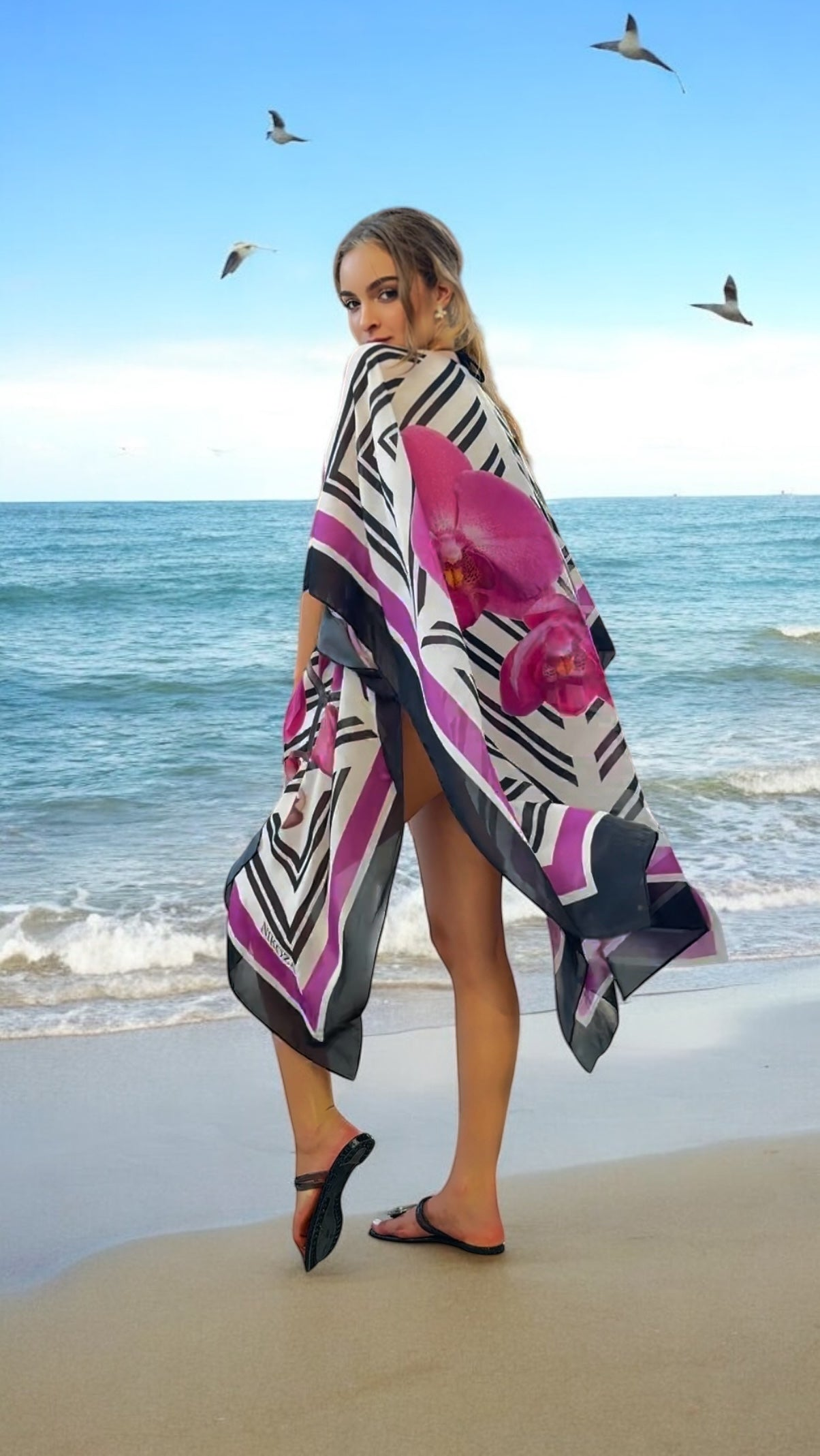 women's silk beach cover ups