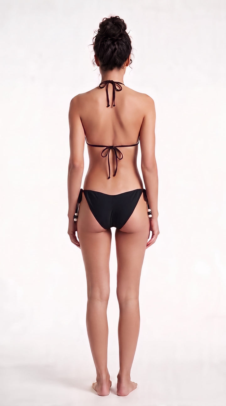 Lycaste Top &amp; Bottom Black and White Striped Bikini