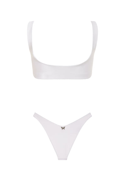 ORCHIDS OF BISCAYNE TOP & BOTTOM WHITE BIKINI
