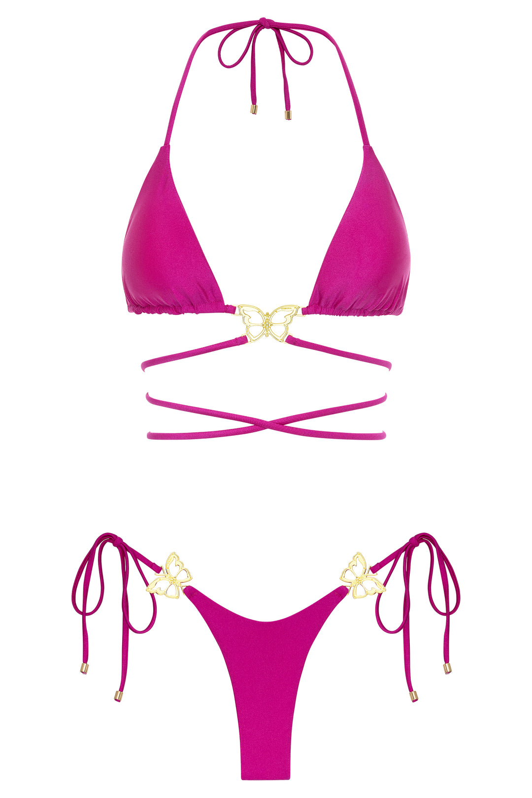 Mariposa Top and Bottom Black Shimmer Bikini