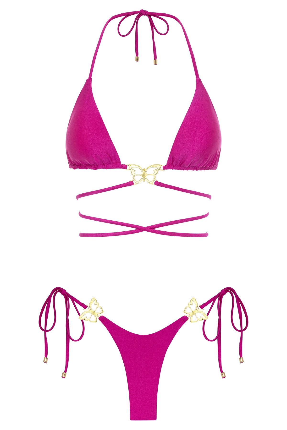 Mariposa Top and Bottom Black Shimmer Bikini