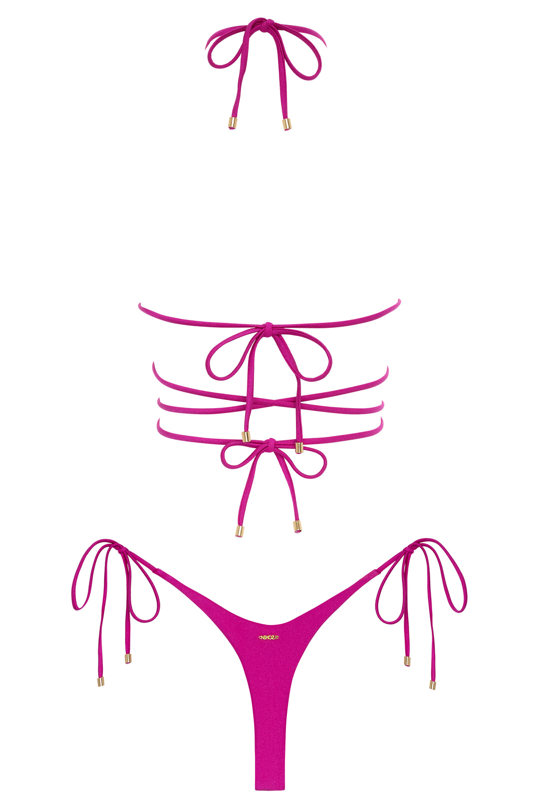 Mariposa Top and Bottom Black Shimmer Bikini