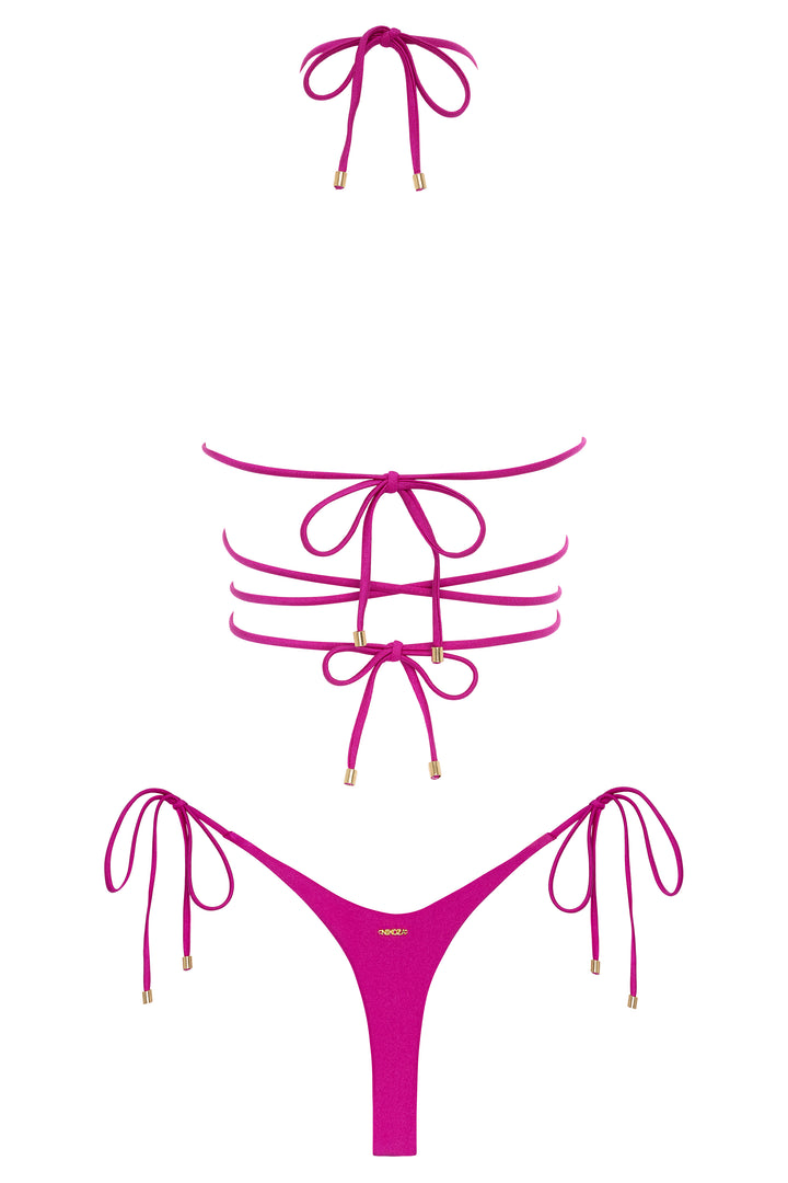 Mariposa Top and Bottom Black Shimmer Bikini