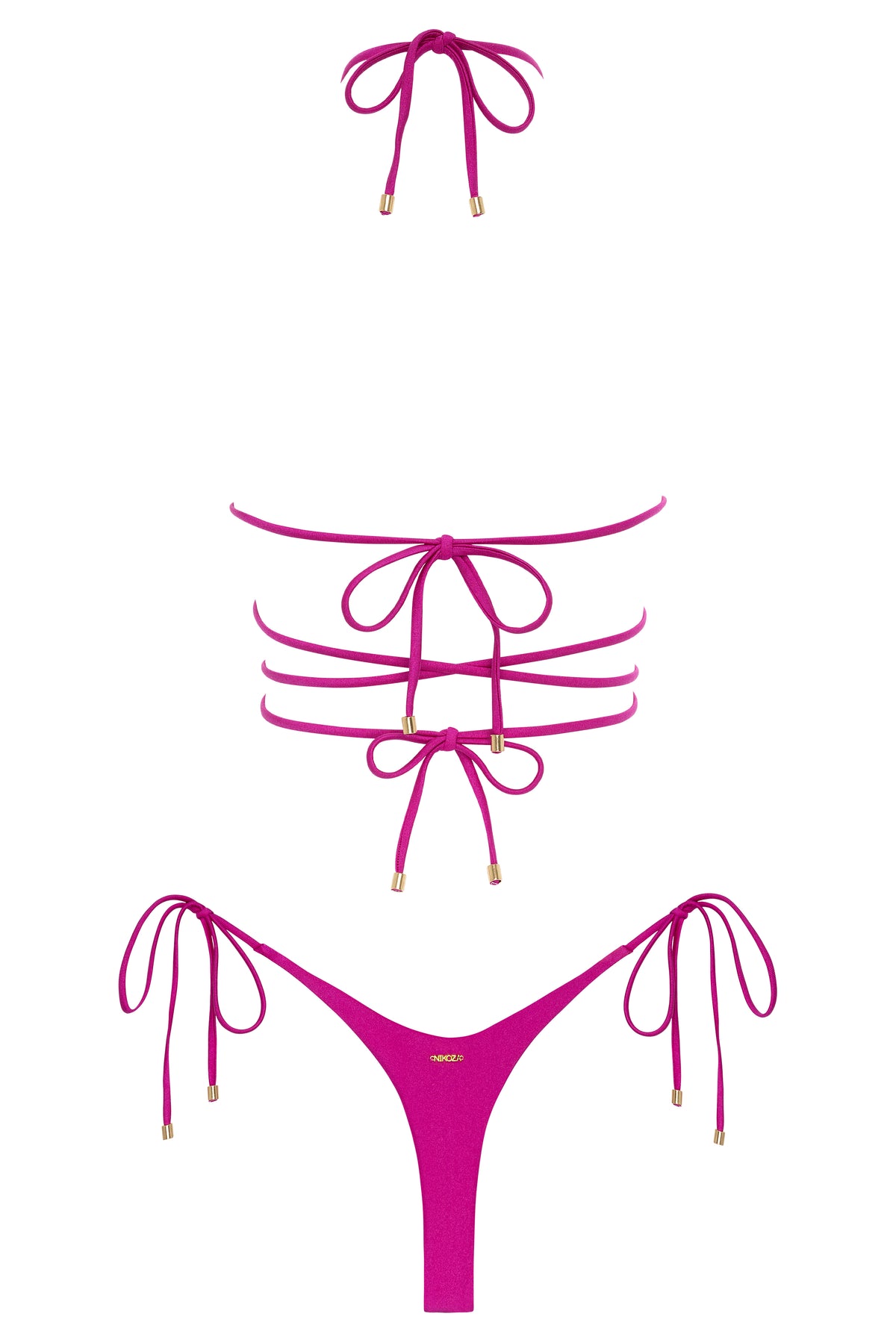 Mariposa Top and Bottom Black Shimmer Bikini