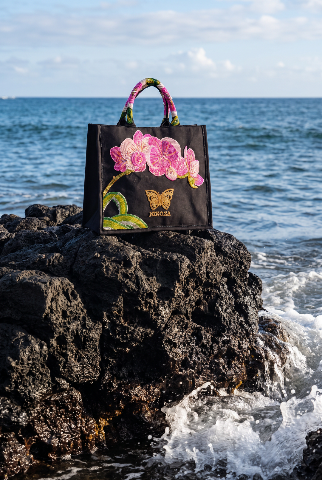 Star Island Hand-Beaded Beach Tote