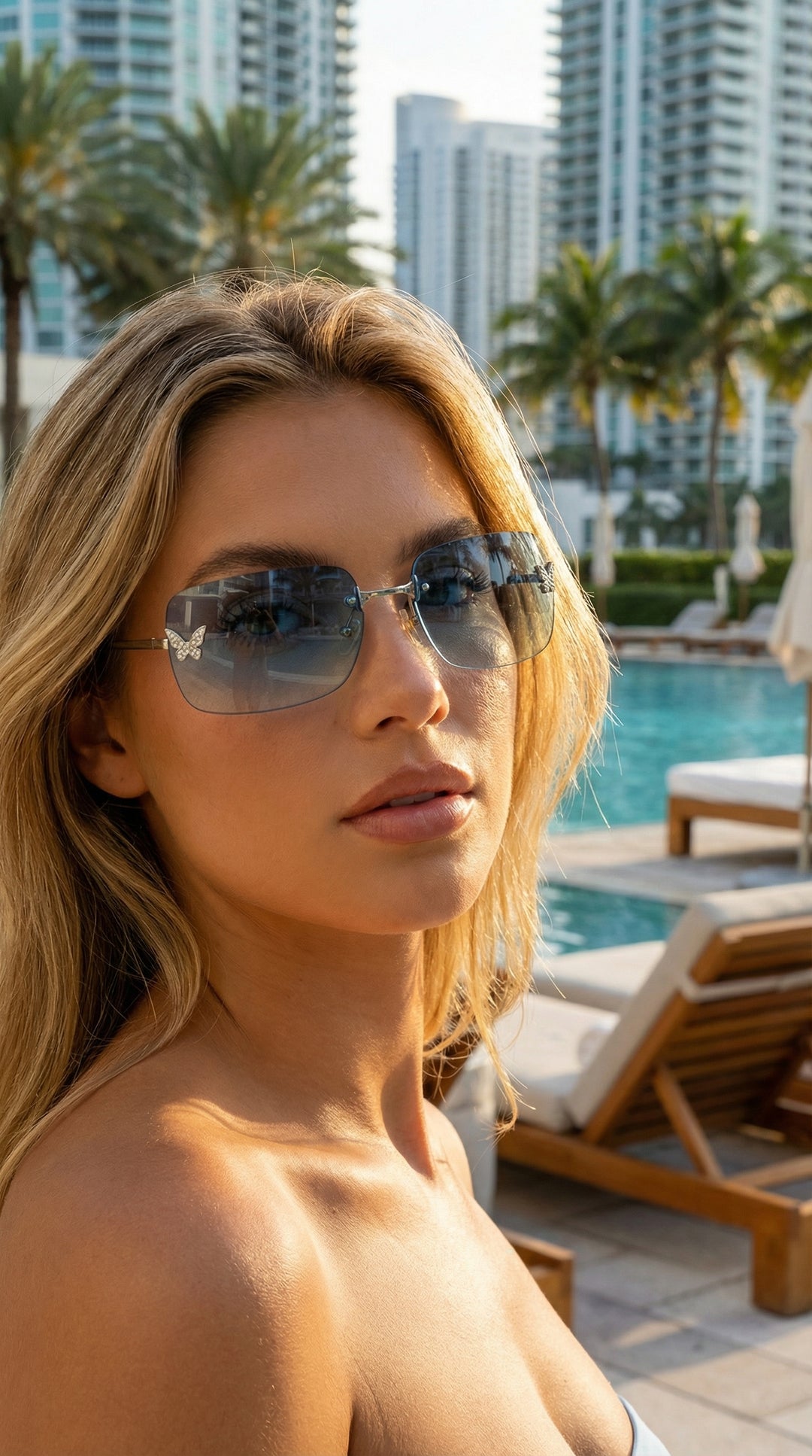 Papillon Blue Sunglasses