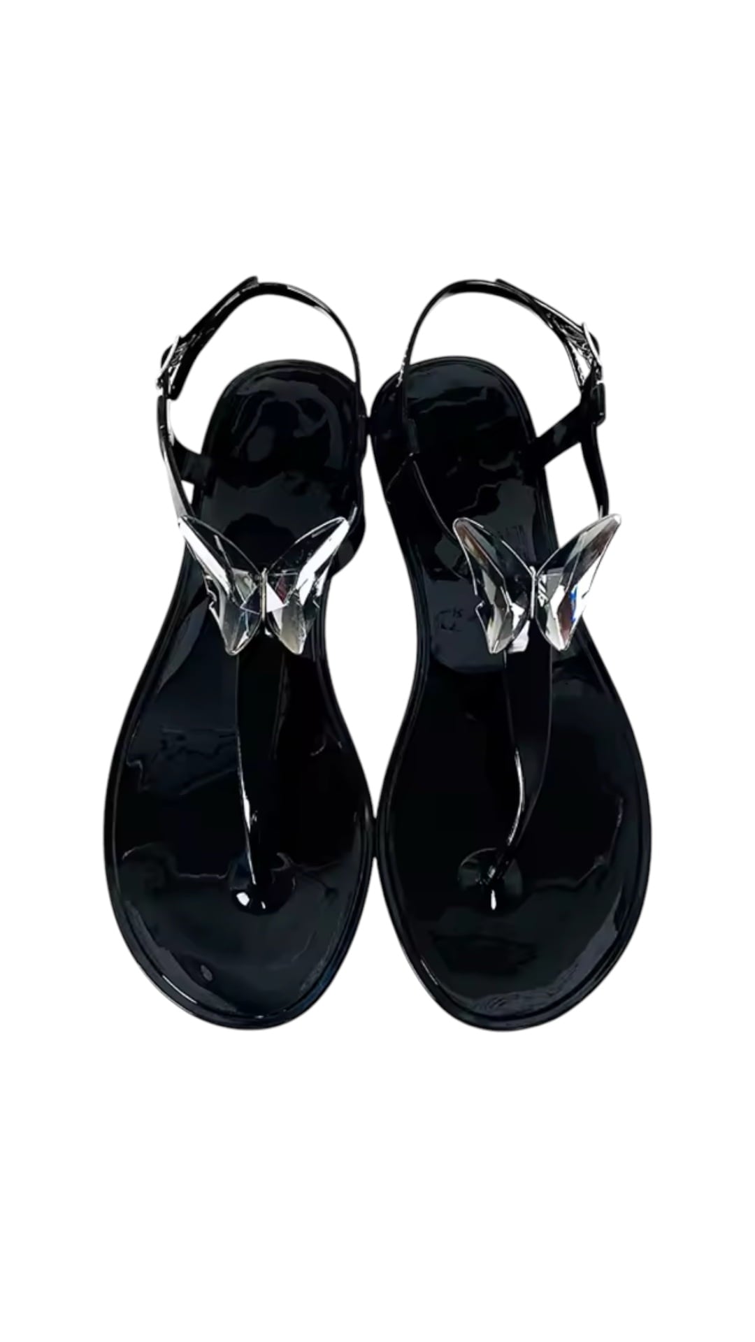 shoes Black / 6 ALIANA Black Gel Beach Sandals ALIANA Black Gel Beach Sandals NIKOZA