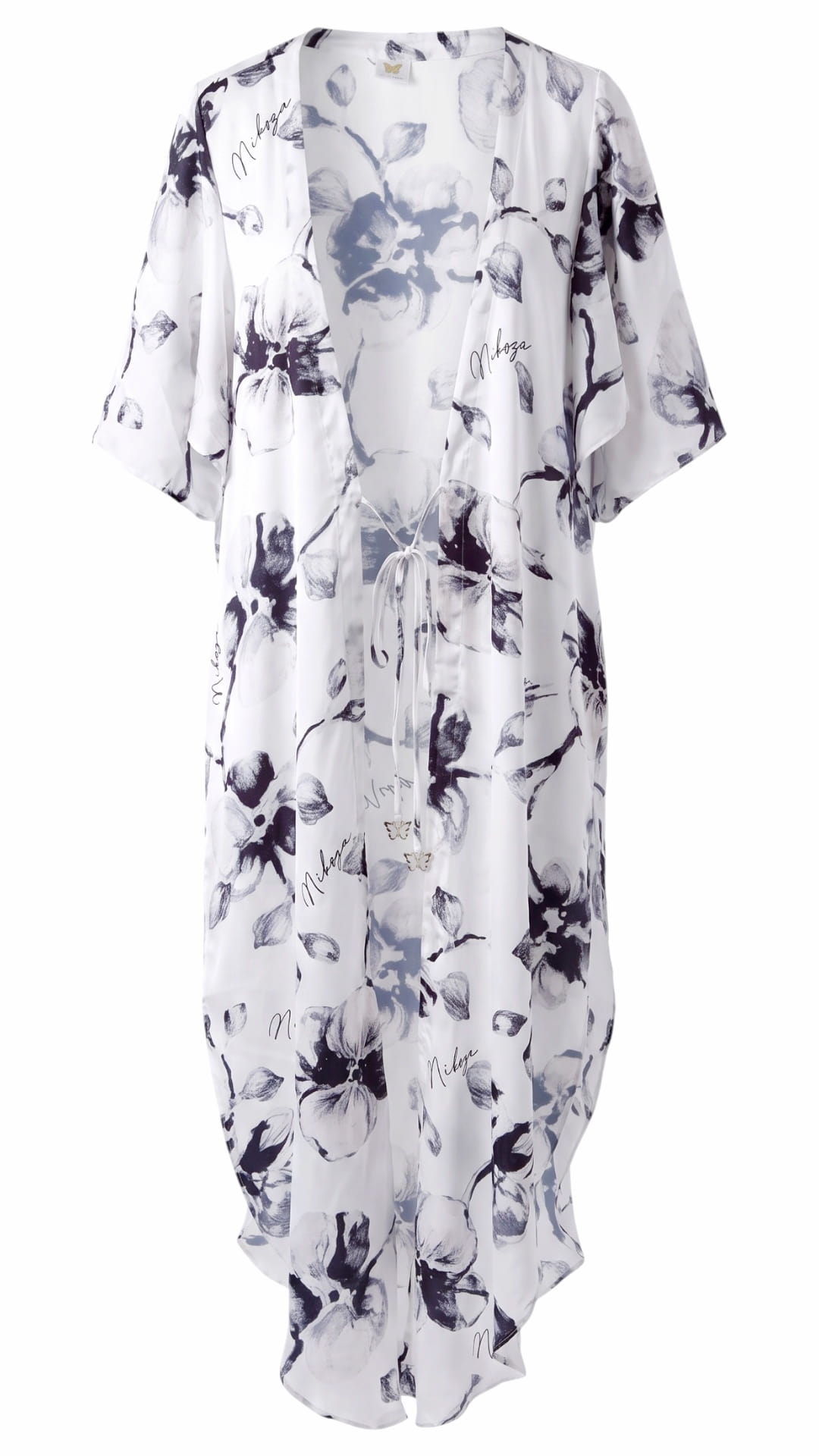 cover up black-white-dress / One Size Miranda long cover up 100% Silk Satin Miranda Long Silk Satin Cover-Up | NIKOZA NIKOZA