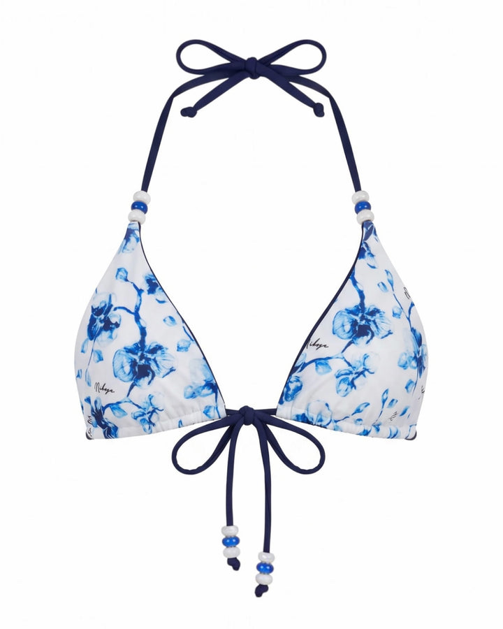 bikini top Blue/White / XS Fleur de Mer Bikini Top Fleur de Mer Triangle Bikini Top | NIKOZA NIKOZA