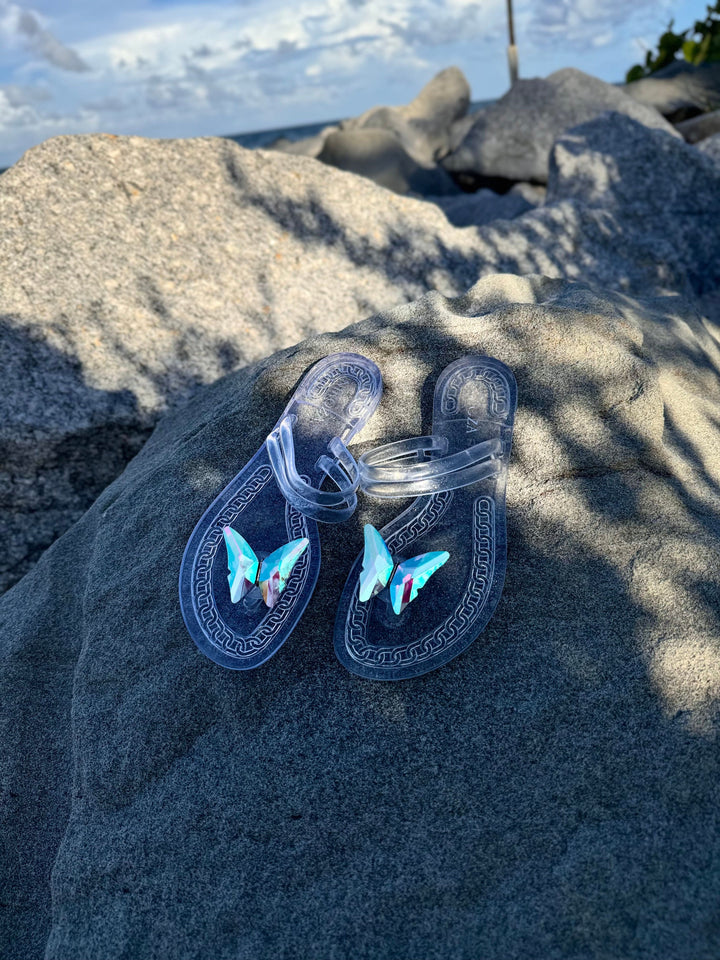 shoes Clear / 6 NINA black gel beach sandals NIKOZA
