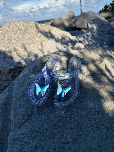 shoes Clear / 6 NINA black gel beach sandals NIKOZA