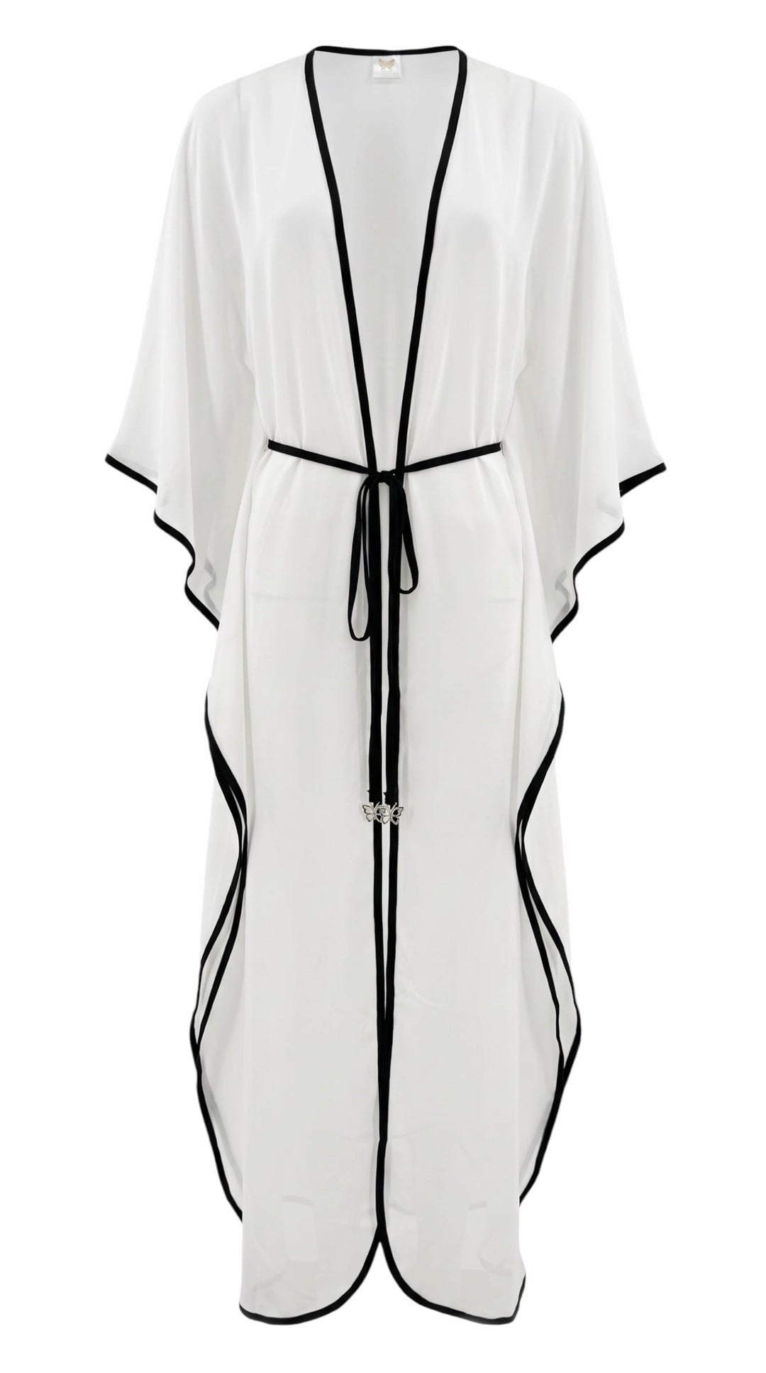 cover up Key Largo cover up (long) Key Largo Long Ruffle Cover-Up in White & Fuchsia | NIKOZA NIKOZA