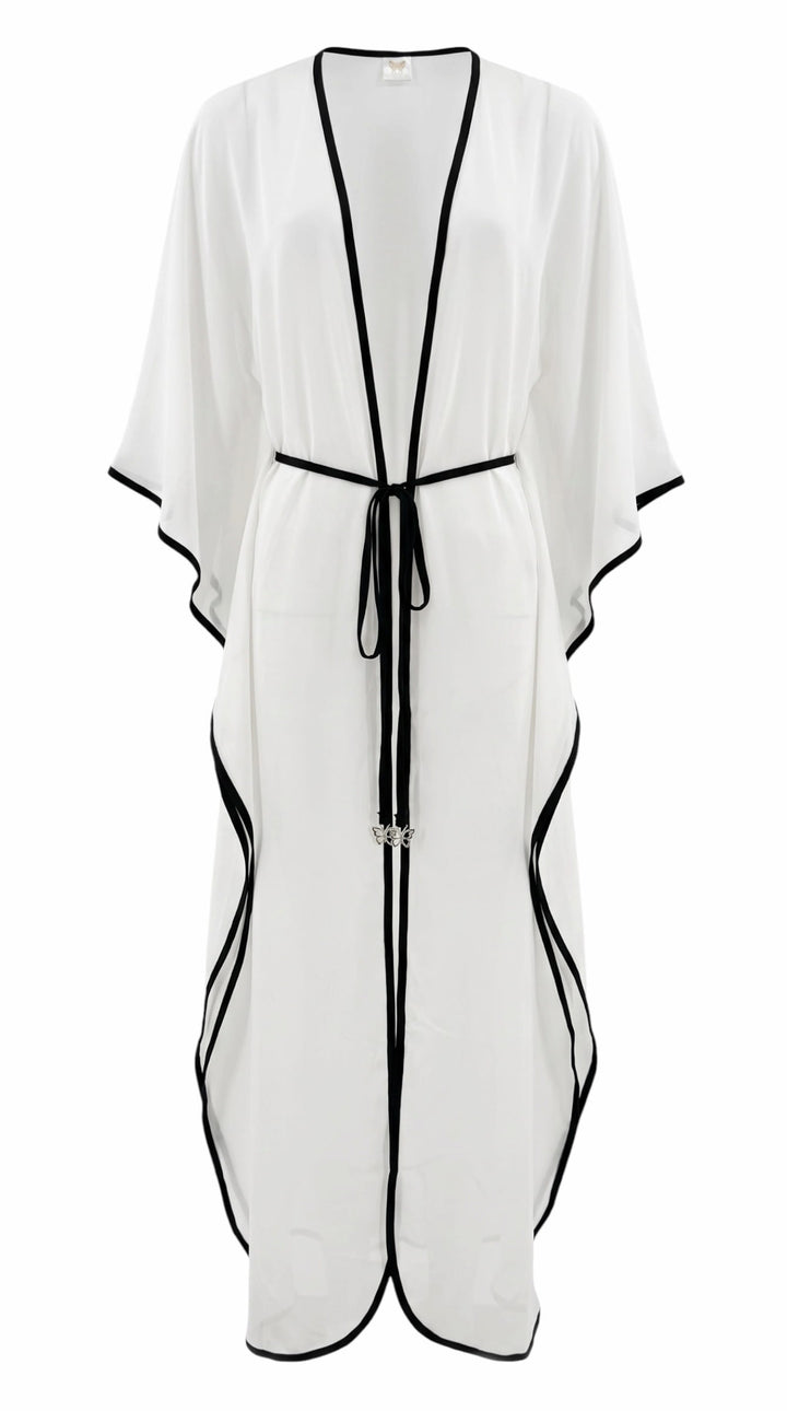 cover up Key Largo cover up (long) Key Largo Long Ruffle Cover-Up in White &amp; Fuchsia | NIKOZA NIKOZA