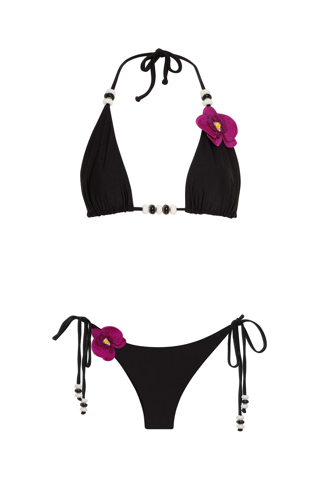 bikini Lycaste Top &amp; Bottom Black and White Striped Bikini Striped Bikini Set | Black &amp; White Lycaste Swimwear | Nikoza NIKOZA