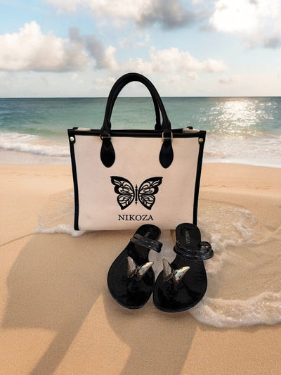 shoes NINA black gel beach sandals NIKOZA