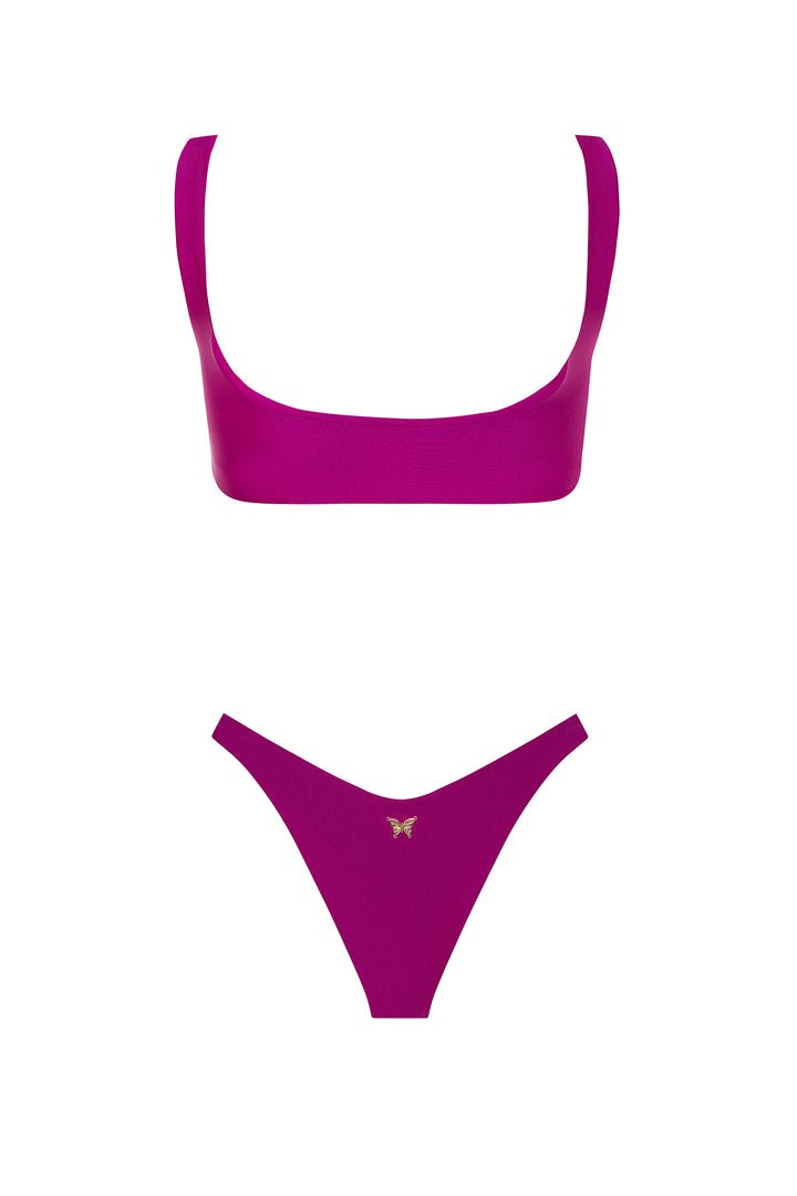 bikini ORCHIDS OF BISCAYNE TOP &amp; BOTTOM FUCHSIA BIKINI Orchids of Biscayne Fuchsia Bikini | 3D Orchid Swimwear | Nikoza NIKOZA