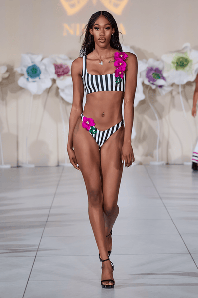 ORCHIDS OF BISCAYNE TOP & BOTTOM WHITE BIKINI NIKOZA