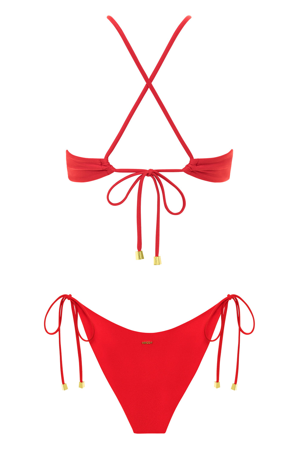 bikini RED CAMILA BIKINI Red Camila Bikini Set | Gold Butterfly Accent Swimwear | Nikoza NIKOZA