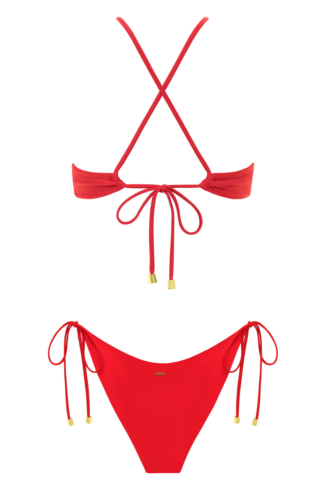 bikini RED CAMILA BIKINI Red Camila Bikini Set | Gold Butterfly Accent Swimwear | Nikoza NIKOZA