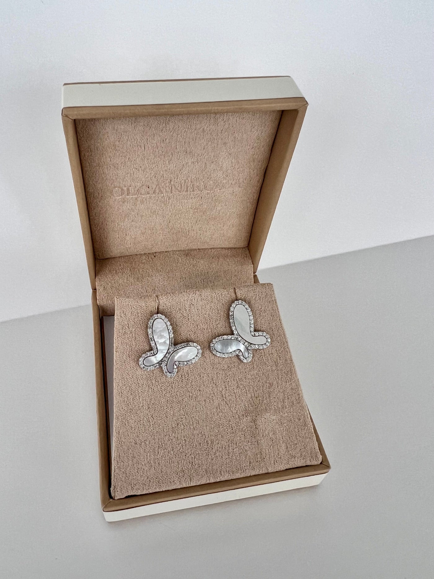 Earrings Silver 925 Silver with Mother Of Pearl Cubic Zirconia  Stud Butterfly Earring Jewelry 2023 Silver Mother Of Pearl CZ Dangle Stud Butterfly Earring NIKOZA