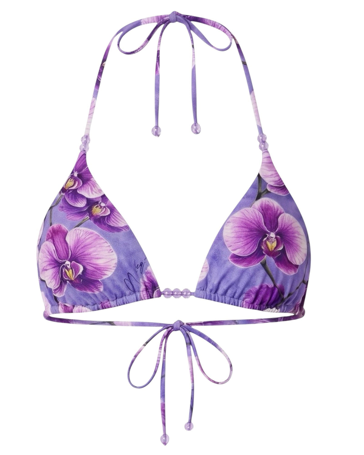 bikini top Violet Muse Bikini Top Violet Muse Triangle Bikini Top | Purple Floral Swimwear - NIKOZA NIKOZA