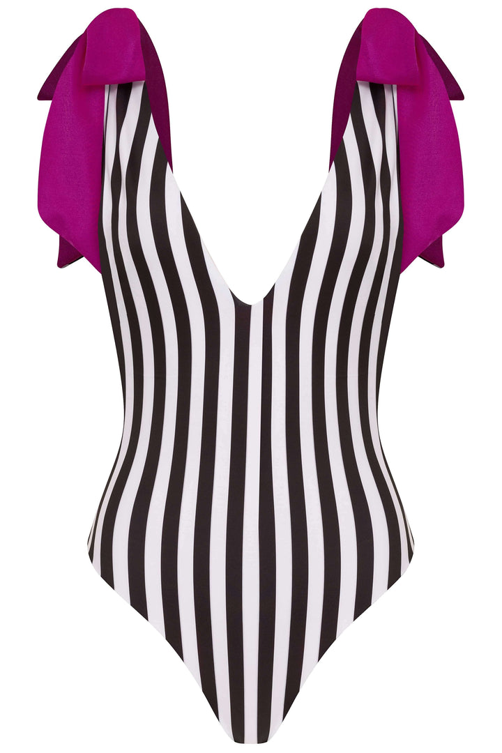 American Lady Black and White One Piece Swimsuit Miami | Black &amp; White Swimwear Olga Nikoza Swimwear