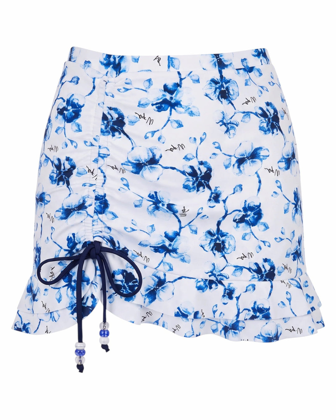 skirt blue- white / XS Fleur de Mer Mini Skirt Fleur de Mer Mini Skirt | Blue & White Swim Cover-Up | NIKOZA Olga Nikoza Swimwear