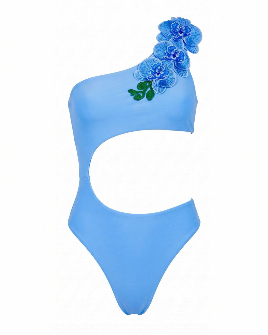 Swimwear Blue / XS Santorini Sky One-Shoulder Swimsuit Santorini Sky One-Shoulder Cutout Swimsuit | NIKOZA Olga Nikoza Swimwear