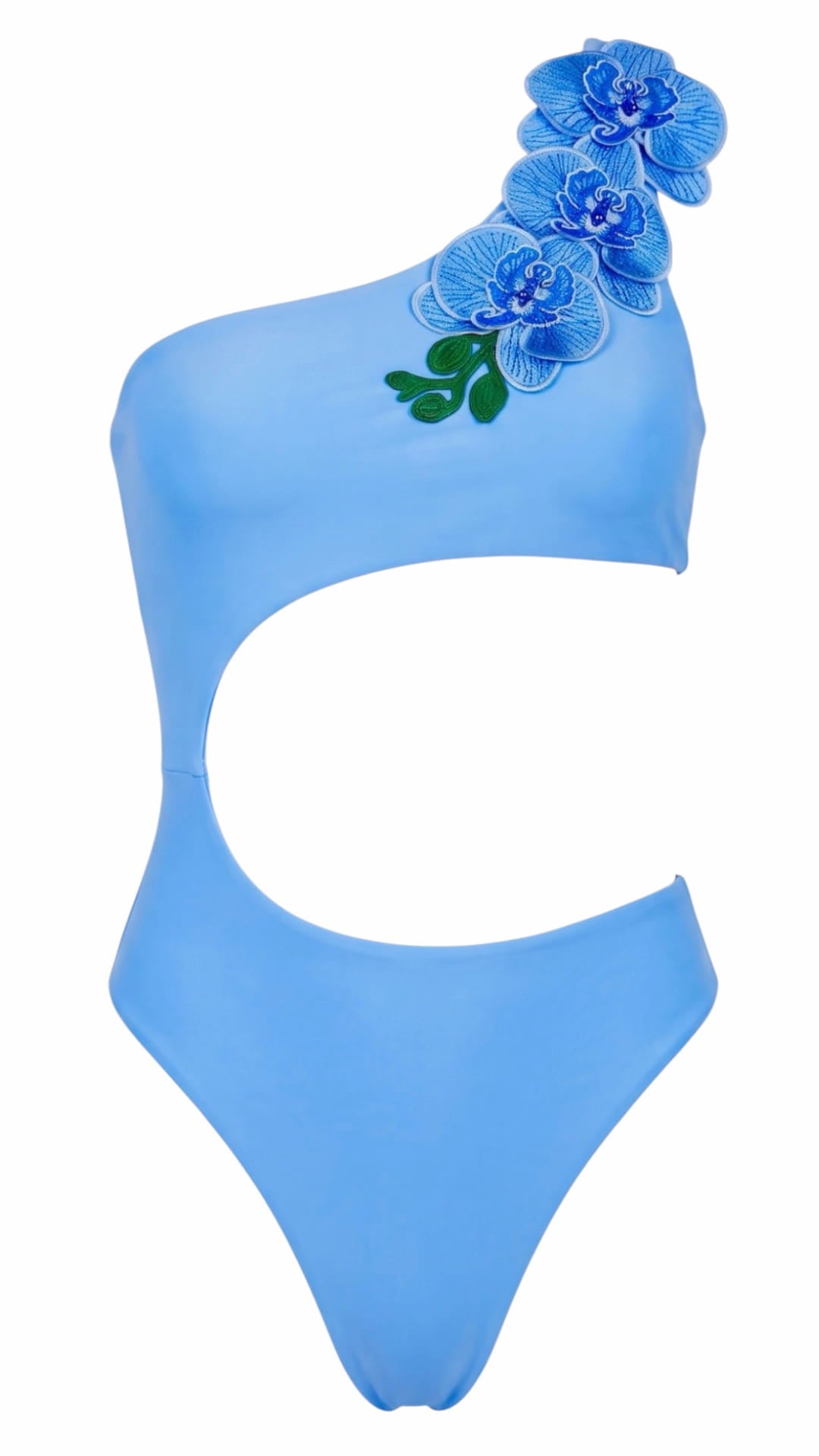 Swimwear Blue / XS Santorini Sky One-Shoulder Swimsuit Santorini Sky One-Shoulder Cutout Swimsuit | NIKOZA Olga Nikoza Swimwear