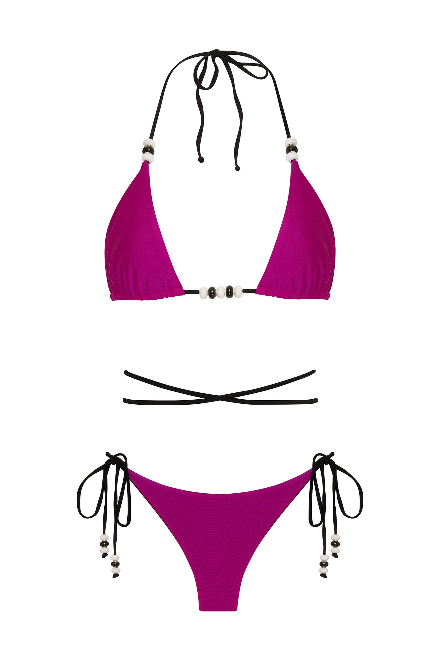 Top Cattleya Top Reversible Color 2023 Nikoza Swimwear Fuchsia Black Cattleya Triangle Bikini Top Olga Nikoza Swimwear