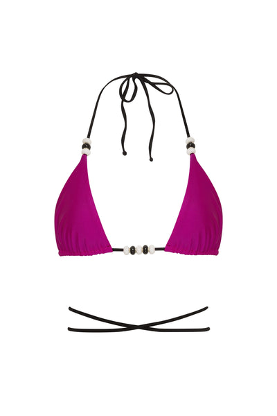 Top Cattleya Top Reversible Color 2023 Nikoza Swimwear Fuchsia Black Cattleya Triangle Bikini Top Olga Nikoza Swimwear