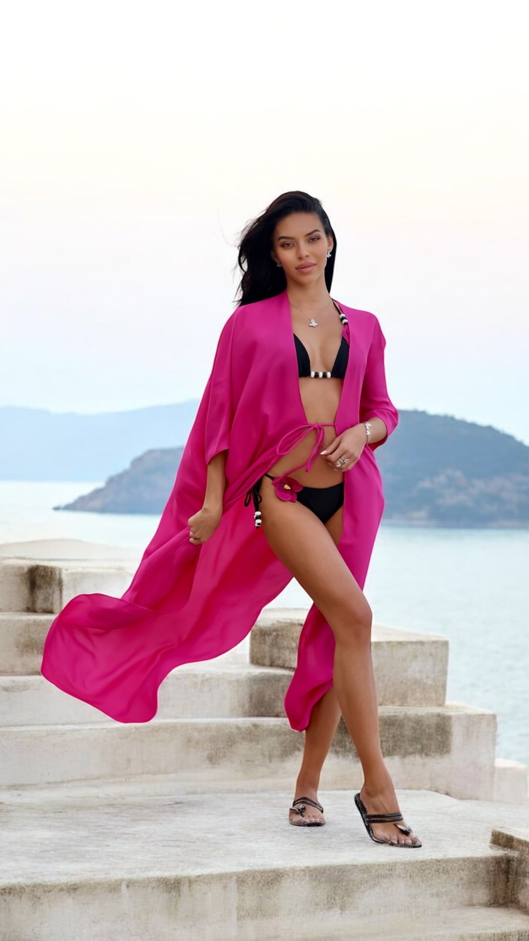cover up Key West cover up Tunic (long) 100 % Silk Chiffon Nikoza Swimwear Key Largo cover up (long) Olga Nikoza Swimwear