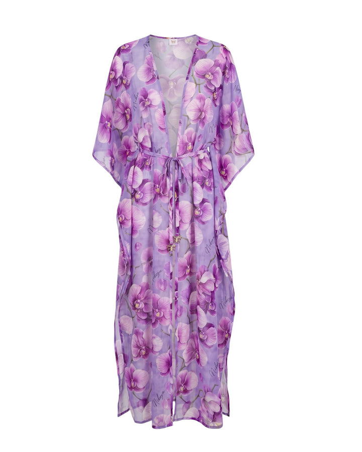 tunic Lilac / One Size Orchid Cascade Long Cover-Up Tunic Orchid Cascade Long Tunic Cover-Up | NIKOZA Olga Nikoza Swimwear