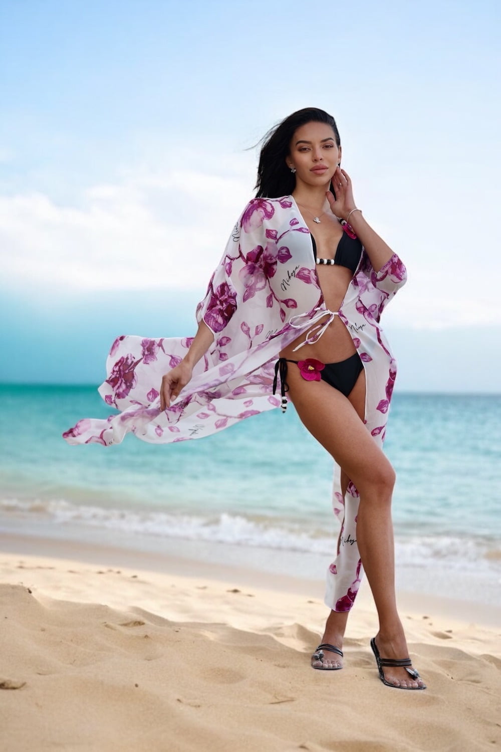 cover up Miranda long cover up 100% Silk Nikoza Swimwear Key Largo cover up (long) Olga Nikoza Swimwear