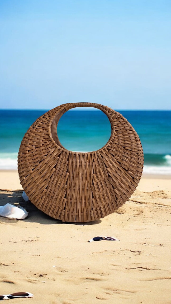Bag Natural Straw Coastal Circle Natural Straw Beach Bag Coastal Circle Natural Straw Beach Bag Olga Nikoza Swimwear