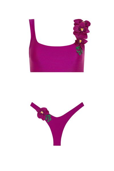 Orchids of Biscayne Bikini 2023 Nikoza Swimwear Orchids of Biscayne Fuchsia Bikini Top Olga Nikoza Swimwear