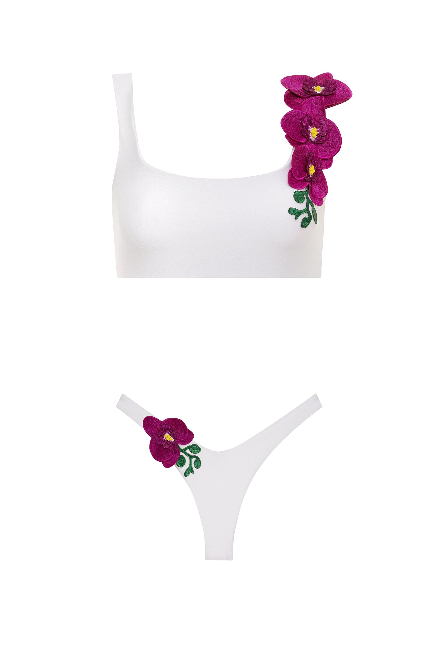 Top Orchids of Biscayne Top 2023 Nikoza Swimwear Orchids of Biscayne White Bikini Top Olga Nikoza Swimwear