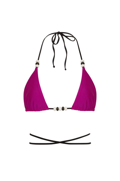 Top pink-black-reversible / XS Cattleya Top Reversible Color 2023 Nikoza Swimwear Fuchsia Black Cattleya Triangle Bikini Top Olga Nikoza Swimwear