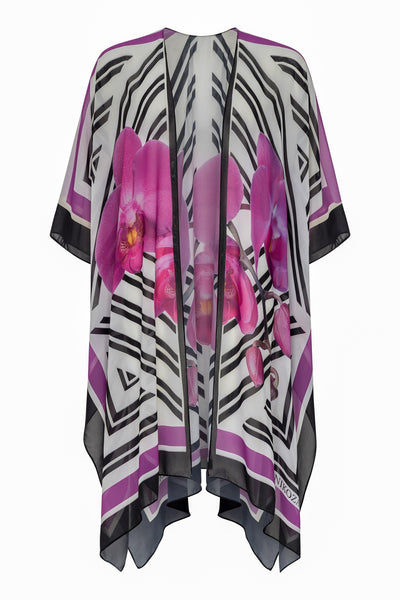 cover up White/Multi / One Size Phalaenopsis Tunic-100% Silk 2023 Nikoza Swimwear Key Largo cover up (long) Olga Nikoza Swimwear