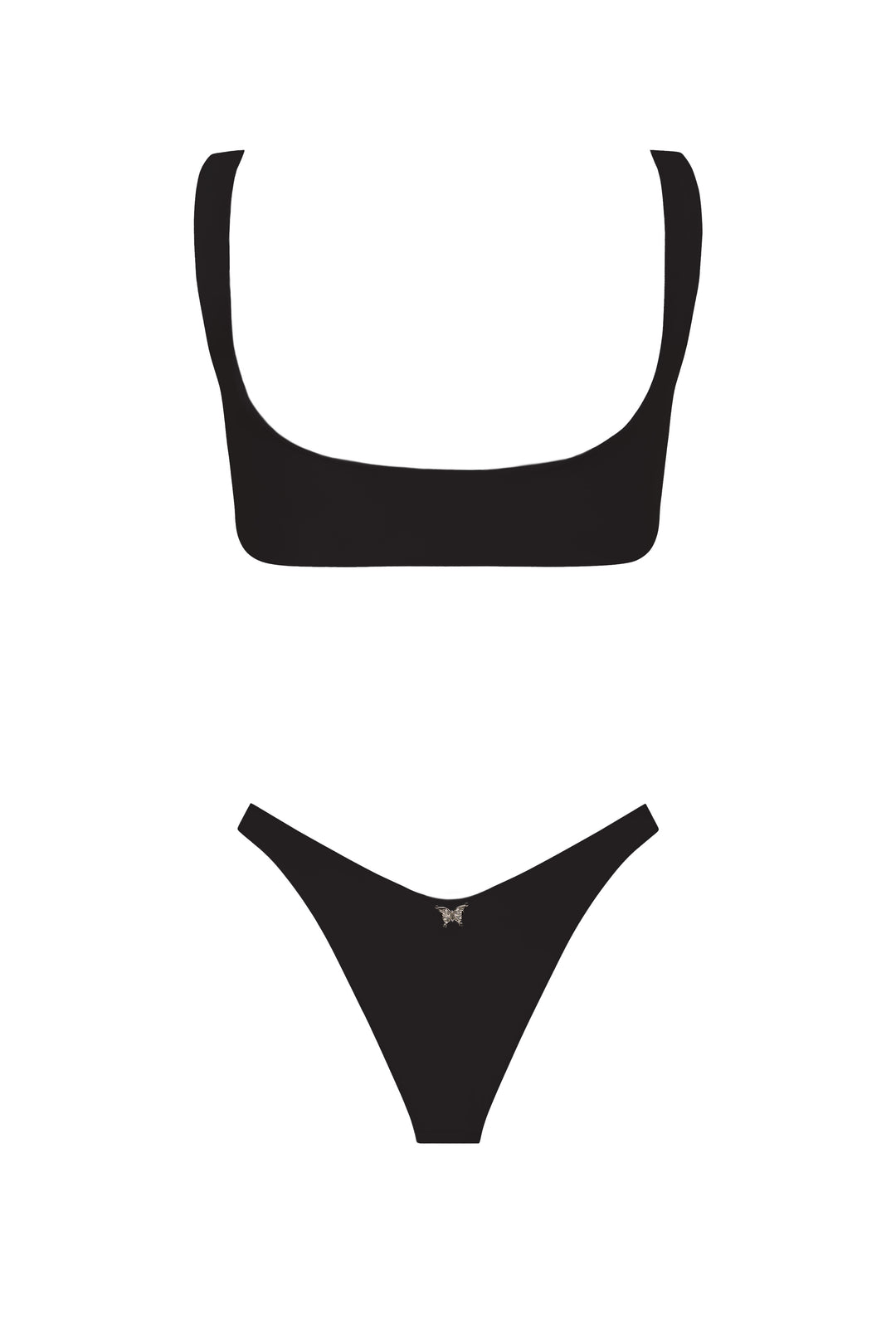 Orchids Of Biscayne Top & Bottom Black Bikini