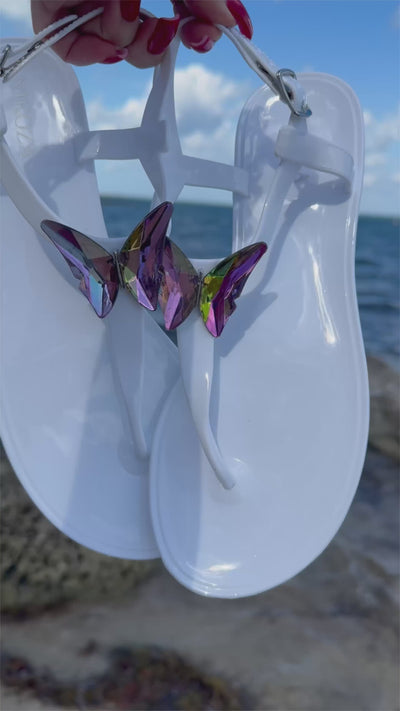 ALIANA White Gel Beach Sandals