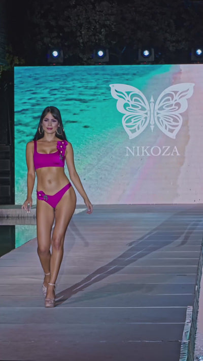 ORCHIDS OF BISCAYNE TOP & BOTTOM FUCHSIA BIKINI