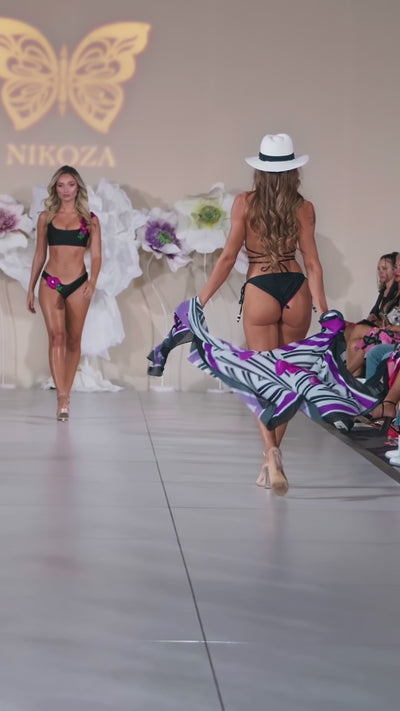 Orchids Of Biscayne Top & Bottom Black Bikini