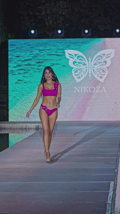 ORCHIDS OF BISCAYNE TOP & BOTTOM FUCHSIA BIKINI