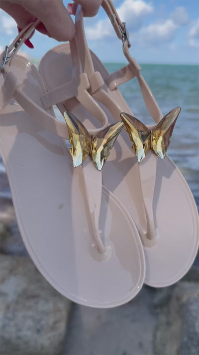 ALIANA Nude Gel Beach Sandals