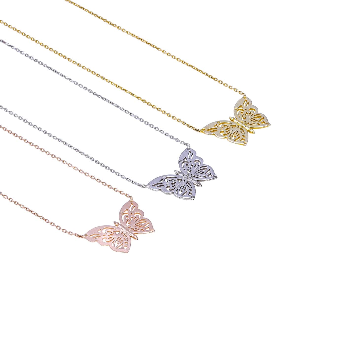 Necklace 18k Rose Gold Papillon Butterfly Women's Necklace Jewelry 2022 18k Rose Gold Papillon Butterfly Necklace Women's Jewelry Olga Nikoza Swimwear