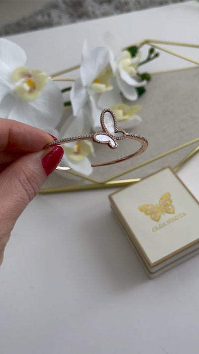 .925 Silver Mother Of Pearl Butterfly Women's Bangle Bracelet Jewelry 2022 Silver Mother Of Pearl Butterfly Women's Bangle Jewelry Olga Nikoza Swimwear